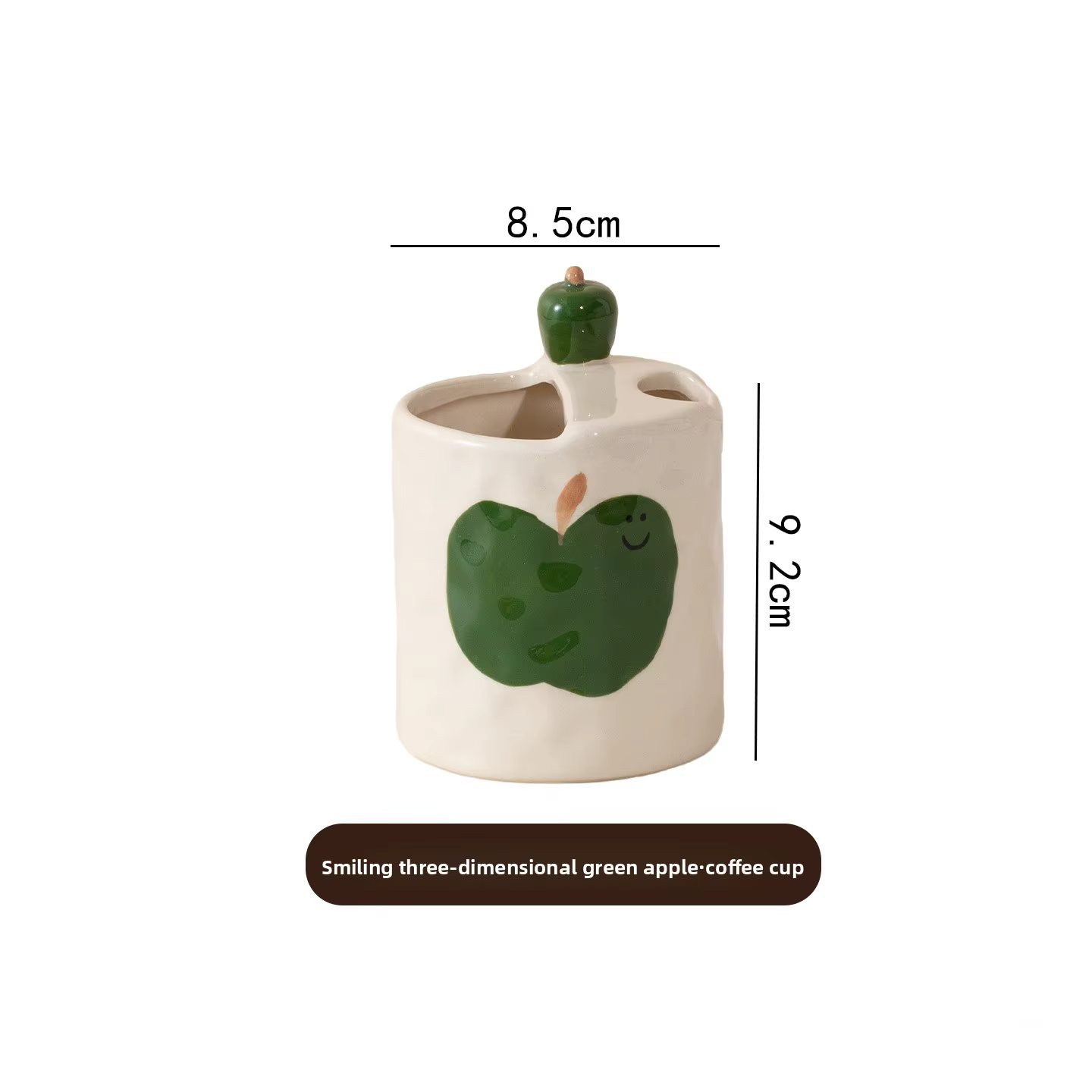 Tasse à café en céramique créative à rayures motif pomme