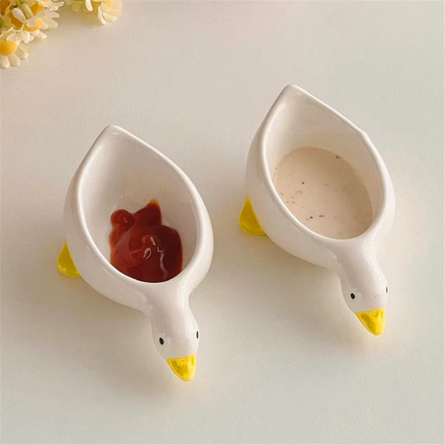 Plat d'assaisonnement de canard en céramique 2 pièces