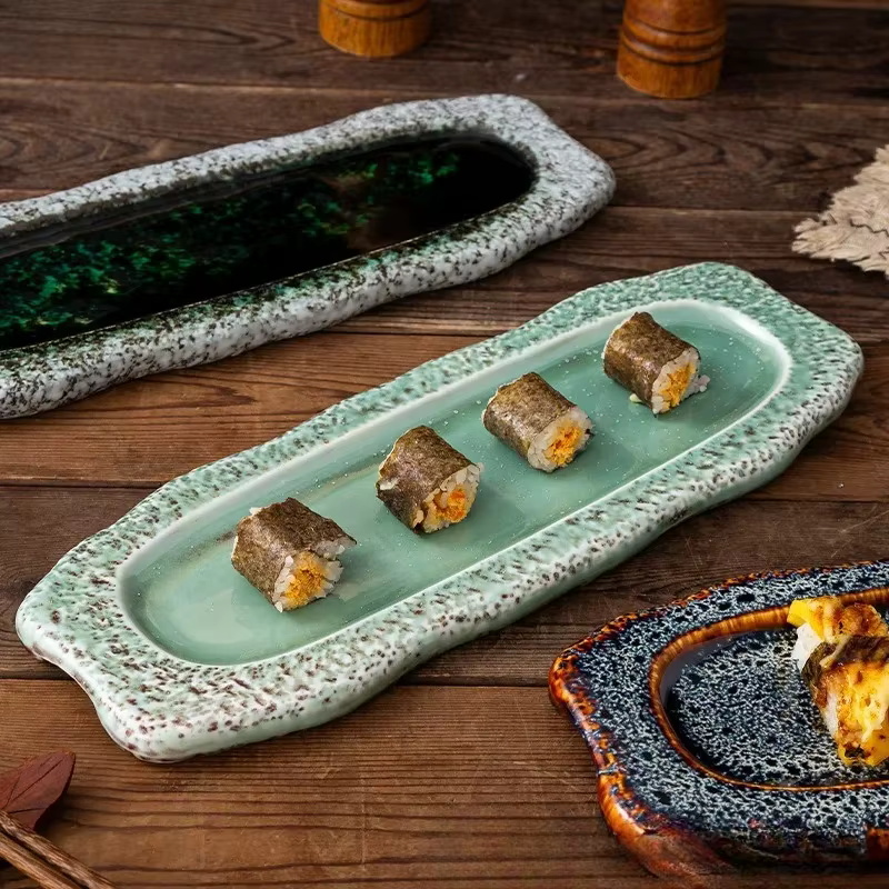 Assiettes à sushi familiales rétro pour hôtel