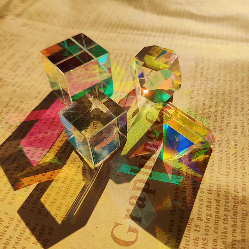 Prisme Dichroïque en Verre, Prisme X-Cube pour Faisceau Photographique, Mathiation, Accessoires de Photographie, Micro Paysage, Cadeaux, Lumière Mignonne