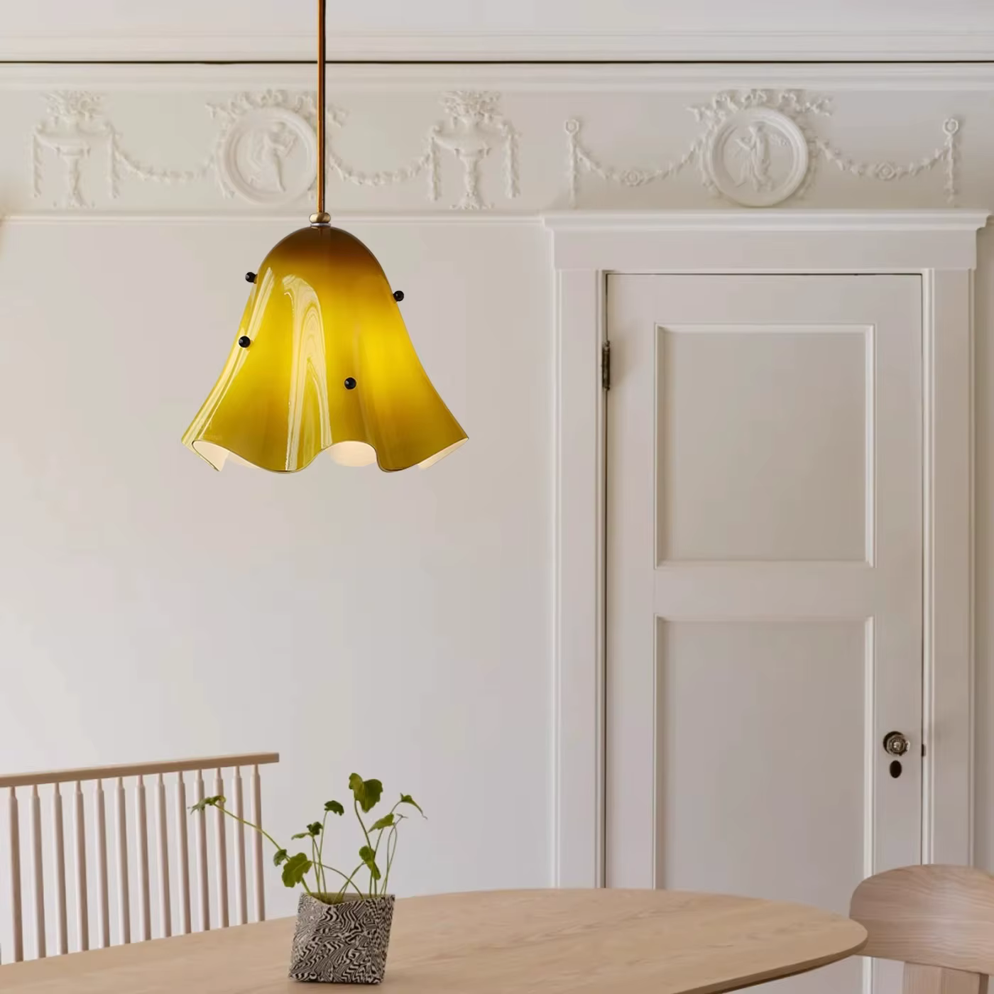 Lustre en verre vintage français-lampe de chevet de chambre à coucher créative colorée-lumière de passage de hall d'entrée de couloir rétro