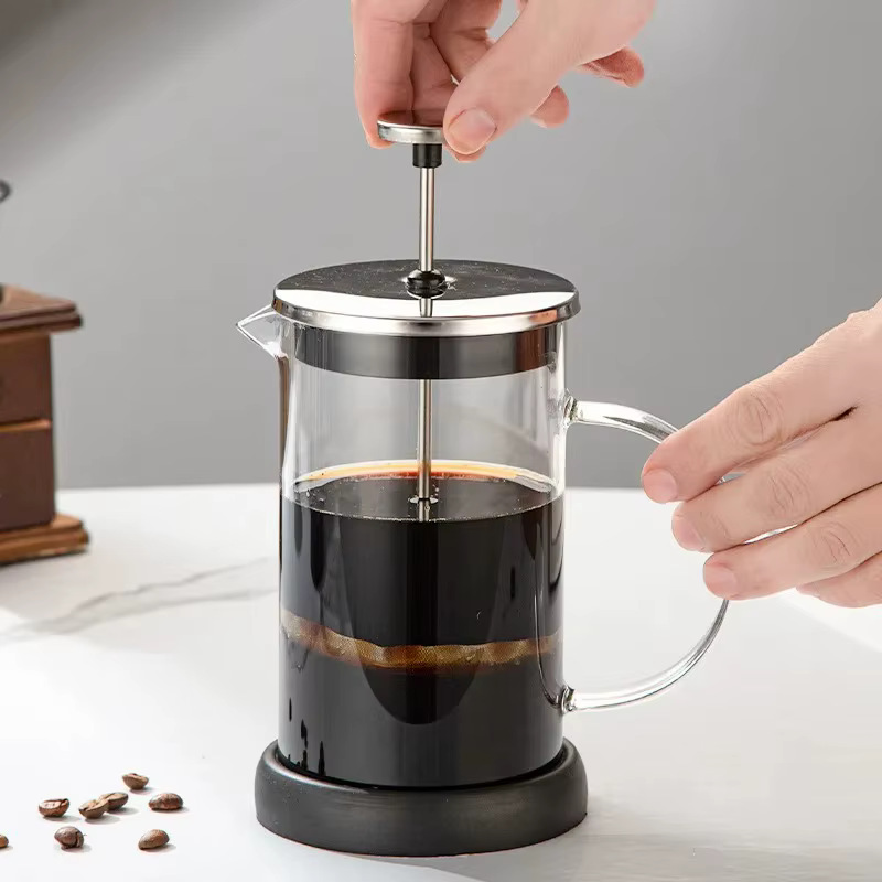 Cafetière à piston, presse à café en verre borosilicate résistant à la chaleur