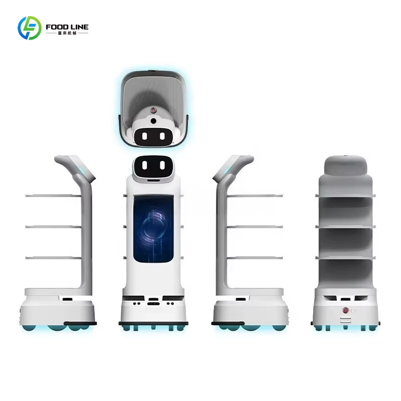 Robot serveur de restaurant à navigation automatique, robot intelligent de livraison de nourriture pour hôtel et cantine