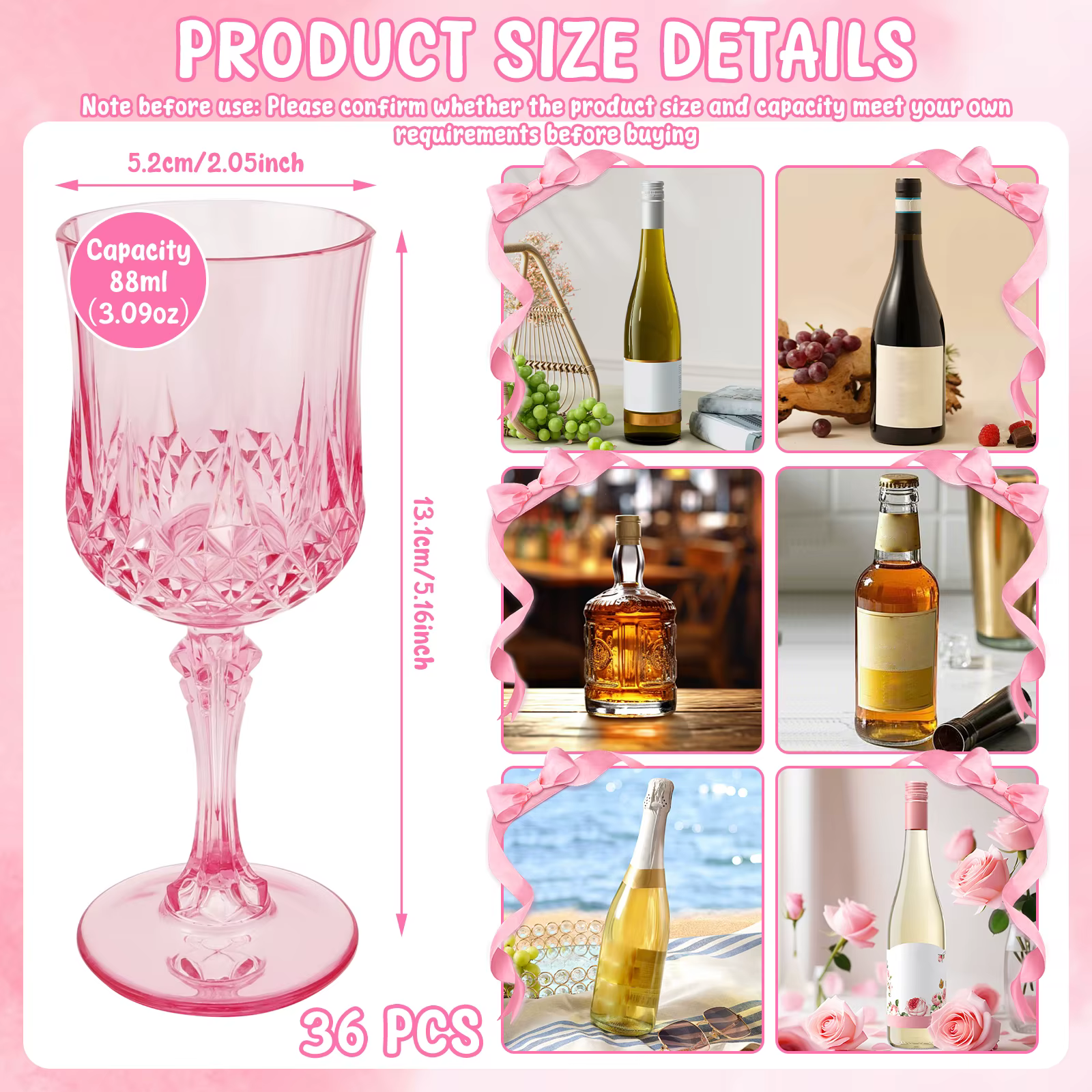 12/24/36 pièces verre à Champagne 3.09oz verres à vin en plastique réutilisables flûtes