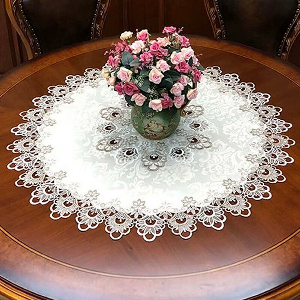 Nappe en tissu moderne européen avec garniture en dentelle