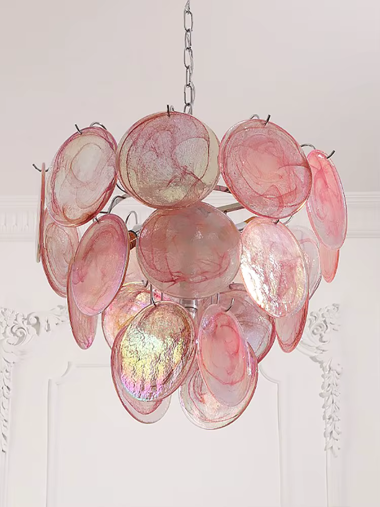 Lustres en verre nuage vintage, éclairage LED, luminaire européen, lampe de confrontation romantique rouge pour plafond, décor de salon