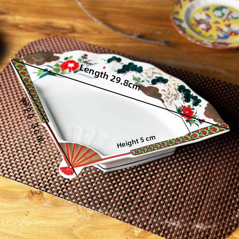 Assiette De luxe en céramique à coque irrégulière avec bord doré Vintage