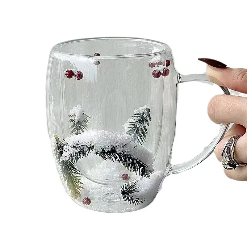 Tasse de noël en verre à Double paroi