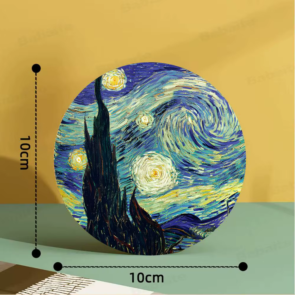Sous-verres ronds en peinture à l'huile de Van Gogh