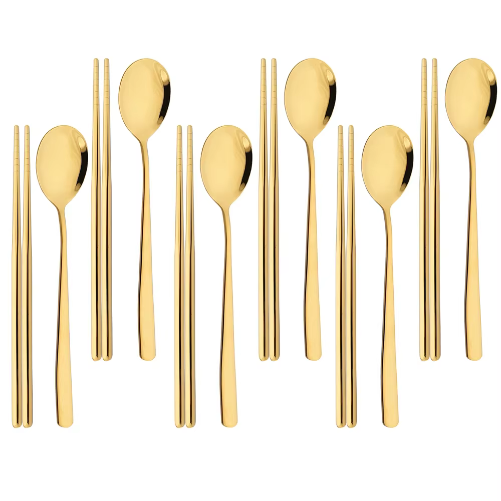 304 ensemble de couverts en acier inoxydable bâtons de Sushi cuillères à dîner