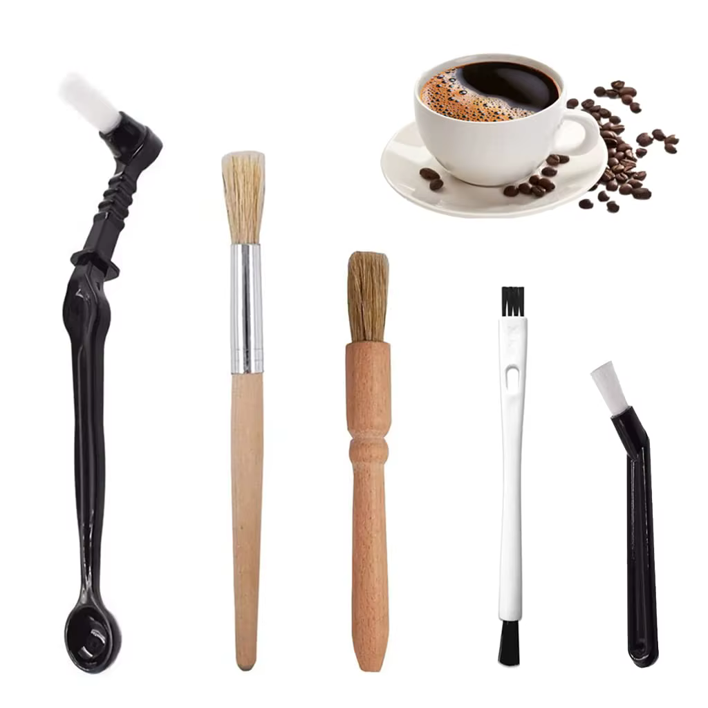 Le Kit de brosses à expresso professionnelles comprend une brosse de nettoyage de Machine de moulin à café en bois