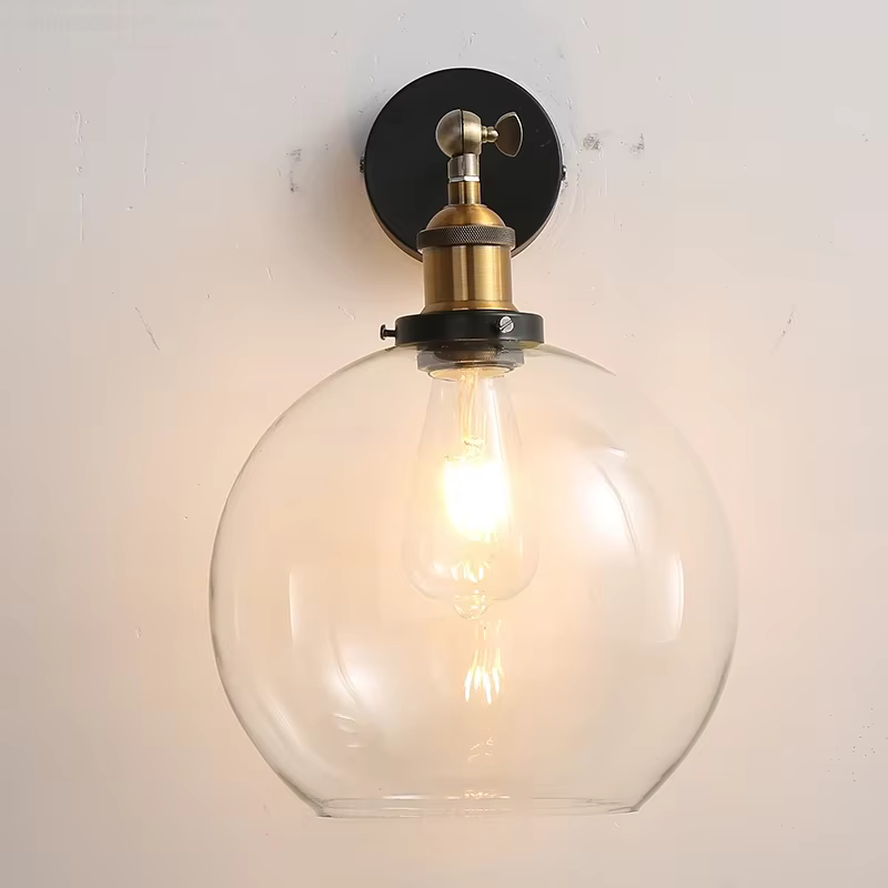 Lampes murales Vintage en verre et métal, appliques murales LED pour la maison, salon, décoration de chambre à coucher, Luminaire industriel rétro