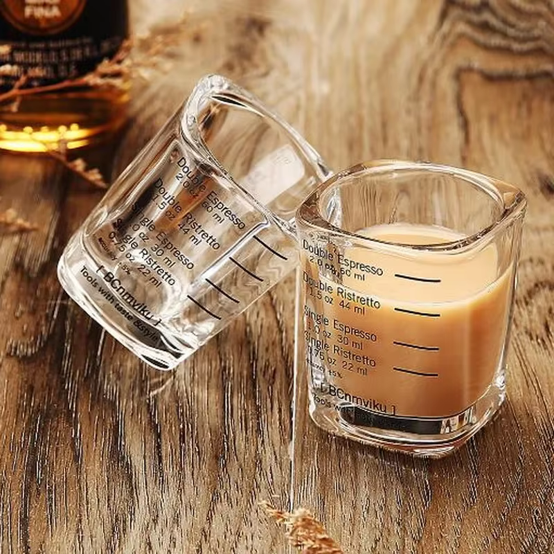 Verre de tasse à mesurer de torréfaction de once de café expresso 60 ml 1 pièces