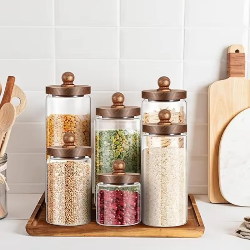 Bocal hermétique en verre pour grains de café