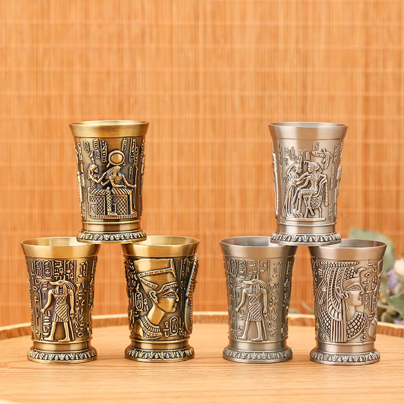 Verre à Shot 1oz métal Vintage calice égyptien verres