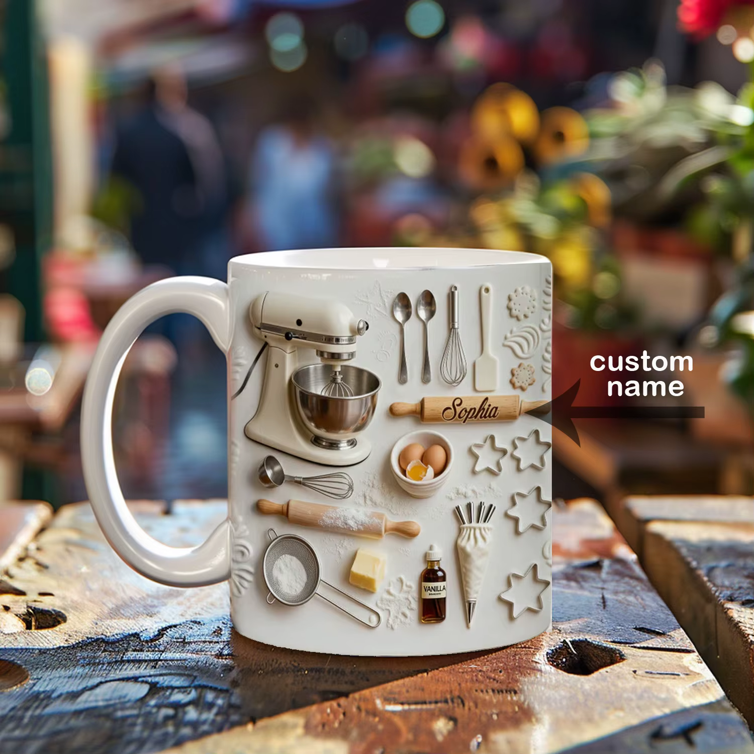 Mug à café personnalisé avec le nom du chef - Cadeau unique pour les professionnels de la pâtisserie et les artistes culinaires