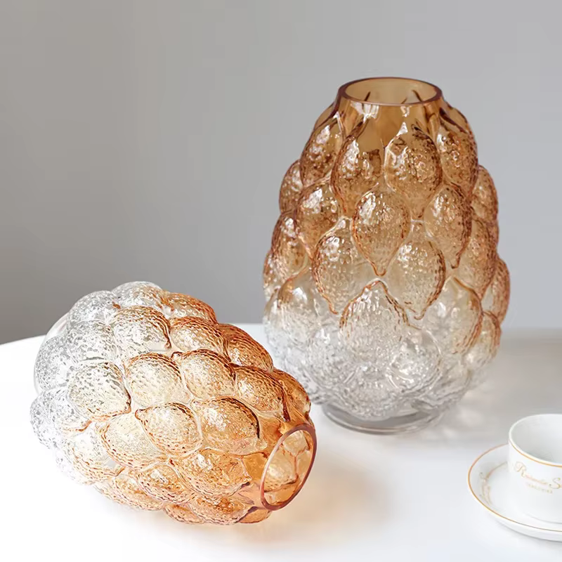 Vase en verre abstrait à motif grainé dégradé, accessoires hydroponiques, terrarium en verre, accessoires de décoration pour la maison