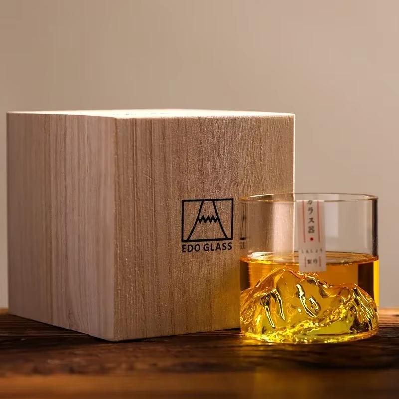 Verre à whisky de montagne 3D japonais