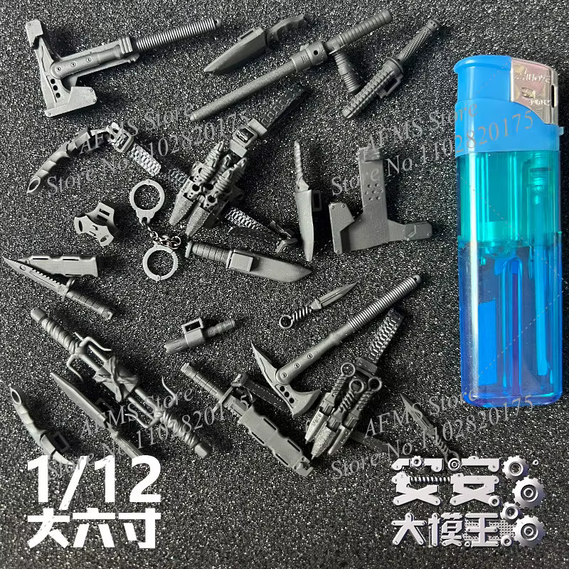 Figurine de collection à l'échelle 1/12, bâton de fléchettes, lampe de poche, jouet en plastique, accessoire de combat tactique, adapté au corps de soldat de 6 pouces
