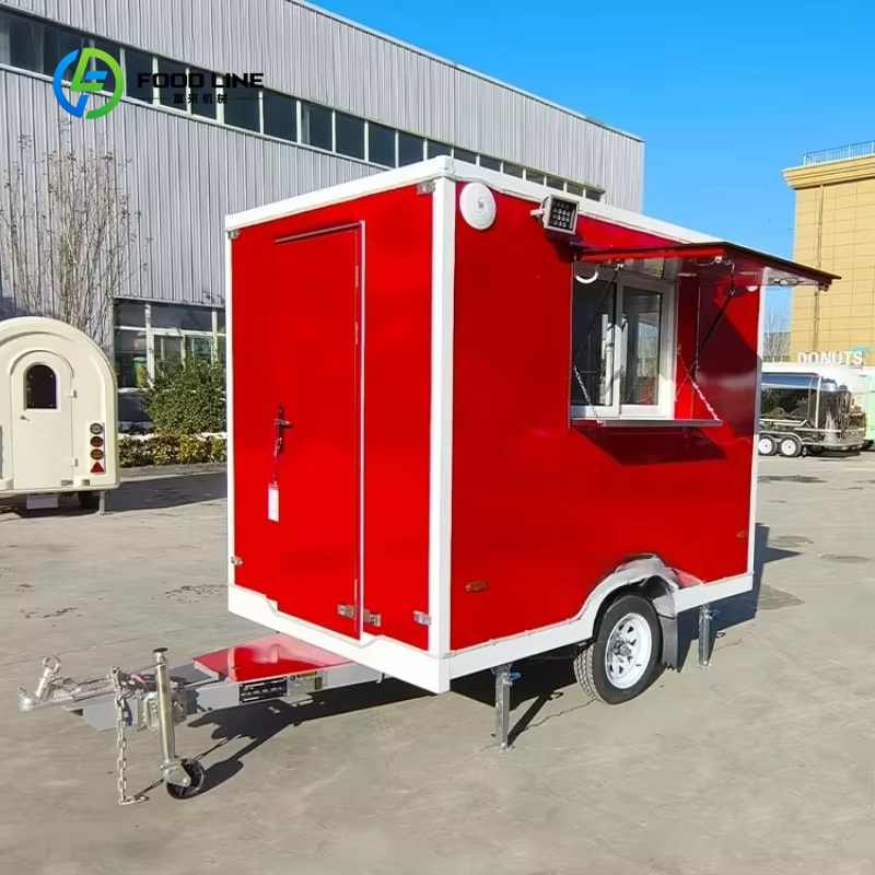 Chariot à café personnalisé pour voiture de Restaurant, pâtisserie, Hotdog, remorque Mobile pour jus, bière, Bar, camion de collation avec four à Pizza