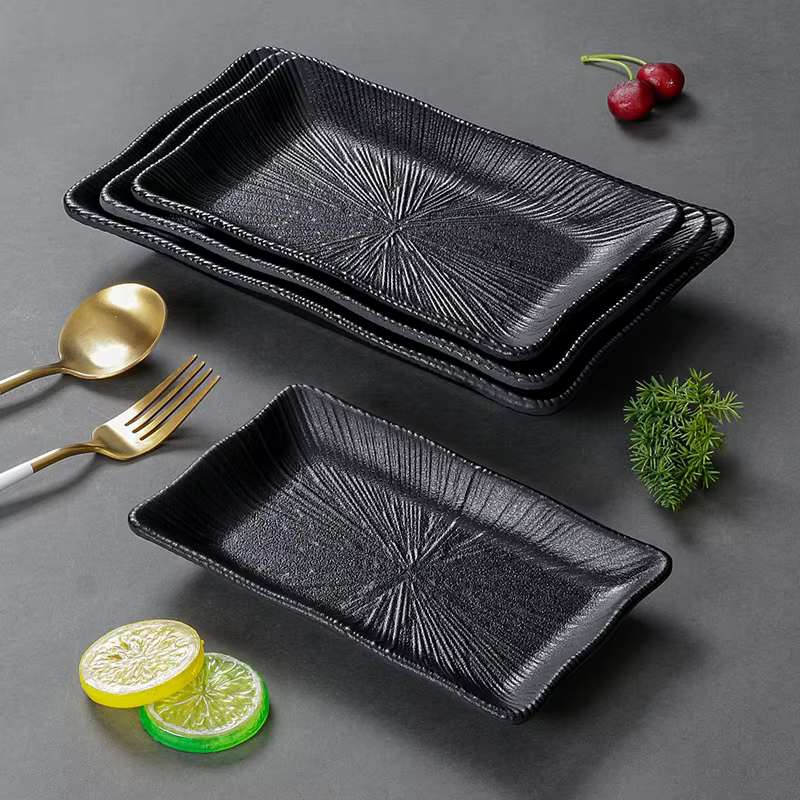 Plateaux à steak de mélamine noire