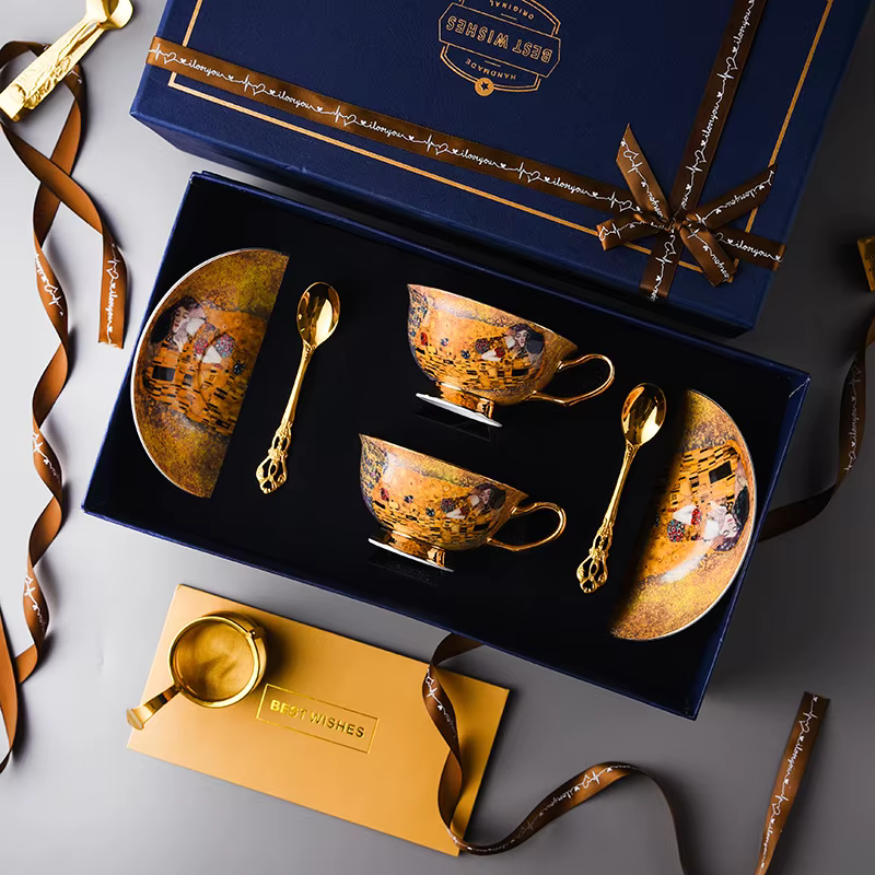 Klimt Kd'appareils Sophia-Ensemble de tasses à café en porcelaine de Chine