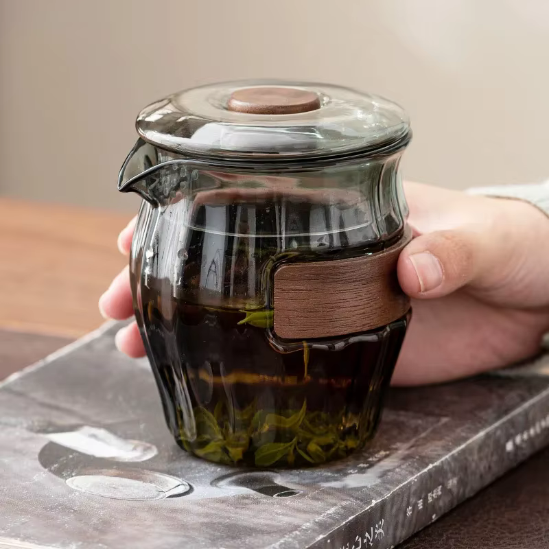 Théière en verre transparent pour bureau