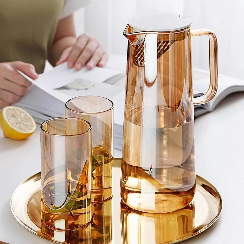 Pichet en verre de 1, 8 l avec couvercle