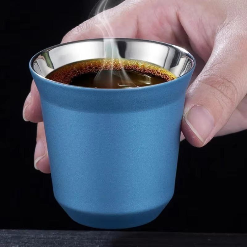 Ensemble de tasses à expresso en acier inoxydable 80ML