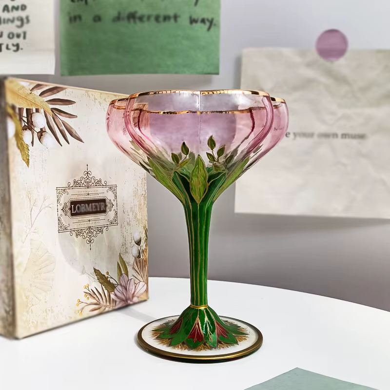 Verres à vin en cristal de style vintage