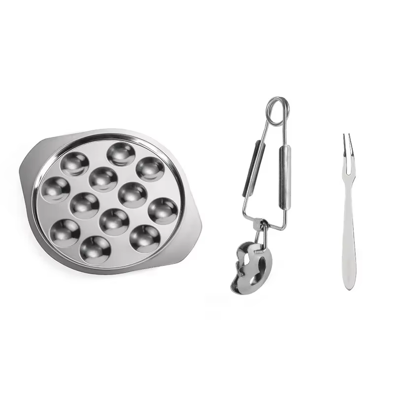 Mini assiette d'escargot de cuisine de service de verrouillage d'acier inoxydable pour la cuisson
