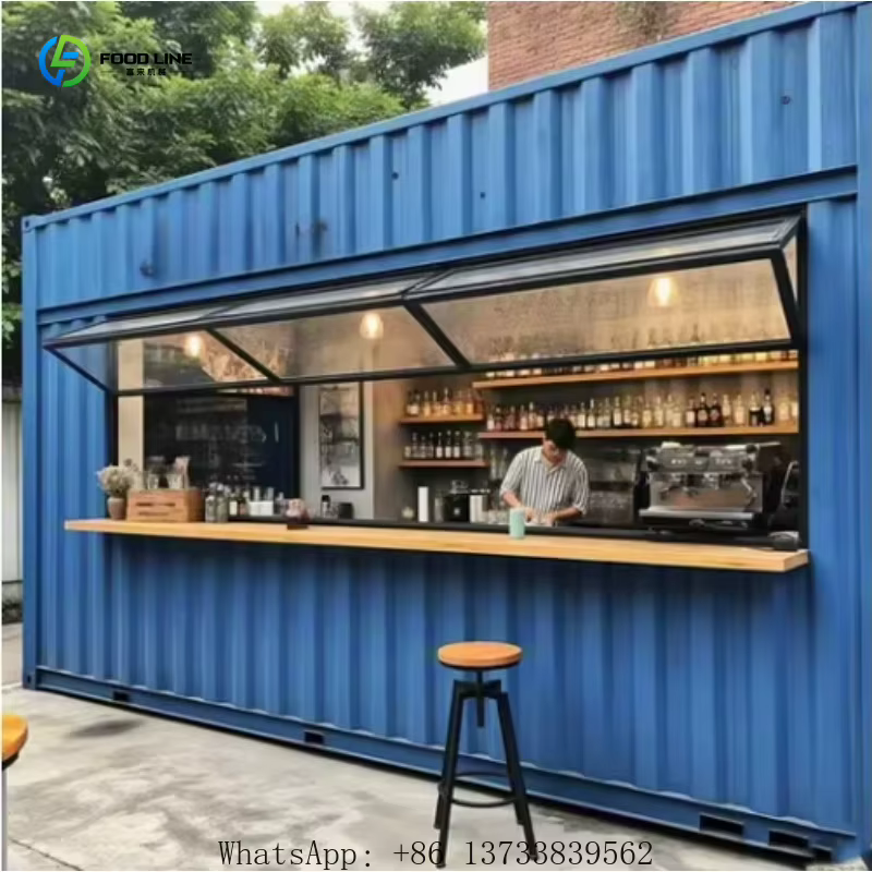 Cuisine extérieure personnalisée, restaurant commercial en conteneur, conteneur transportable pour les opérations commerciales