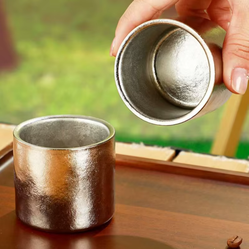 Mug à café mini en titane pur à double paroi