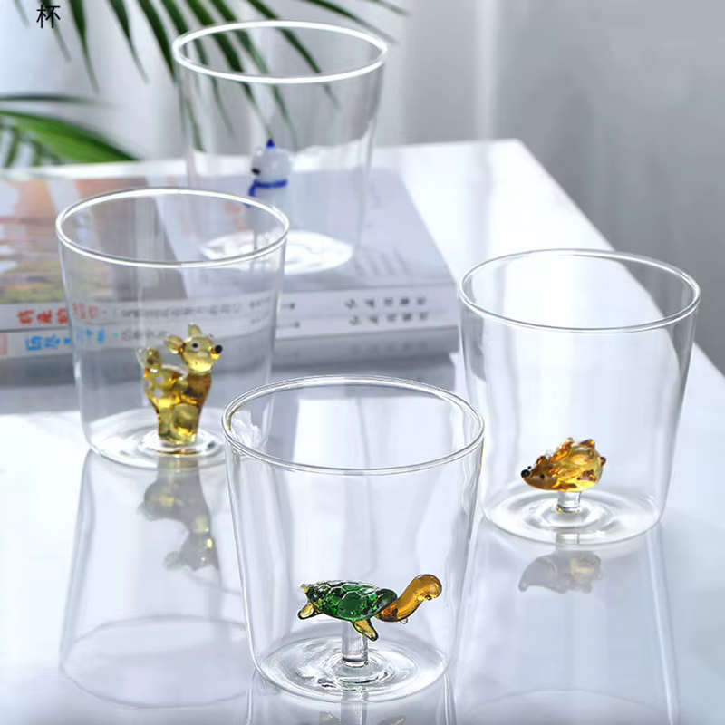 Tasse en Verre 3D en Forme d'Animal de Dessin Animé