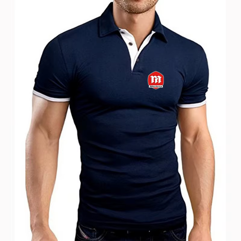 2025 été hommes Montesa moto Logo imprimé séchage rapide confortable respirant haute qualité couleur unie pull Polo