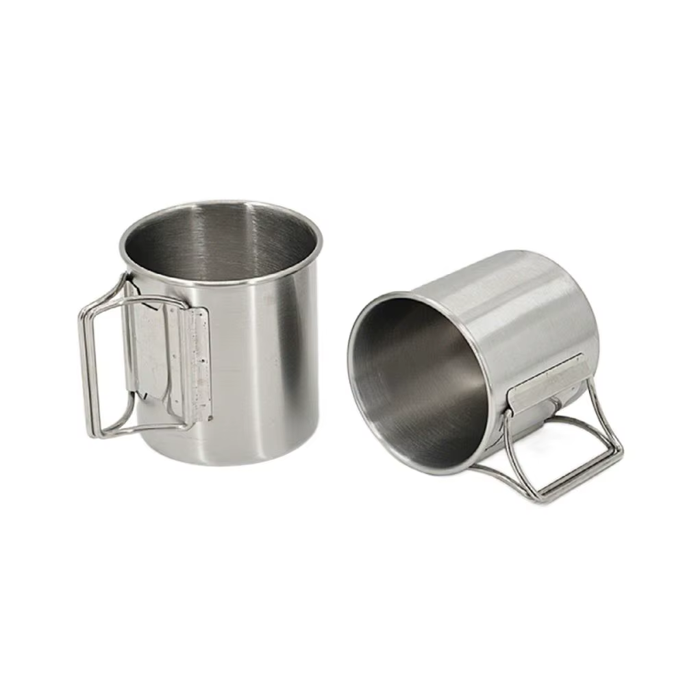 Tasses tasse à boisson ustensiles de cuisine de voyage tasse en acier inoxydable tasse touristique vaisselle extérieure tasse d'eau potable ustensiles de pique-nique tasse de Camping