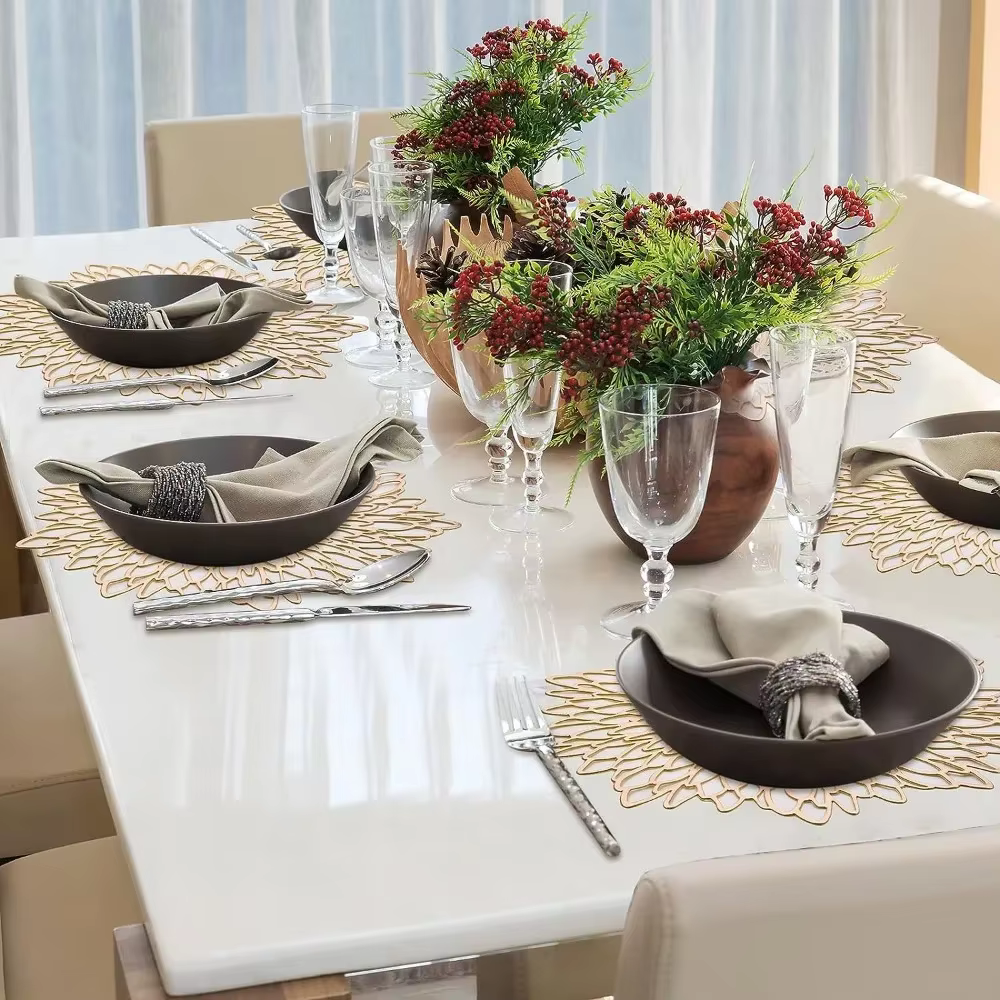 Set de 6 sets de table ronds en vinyle