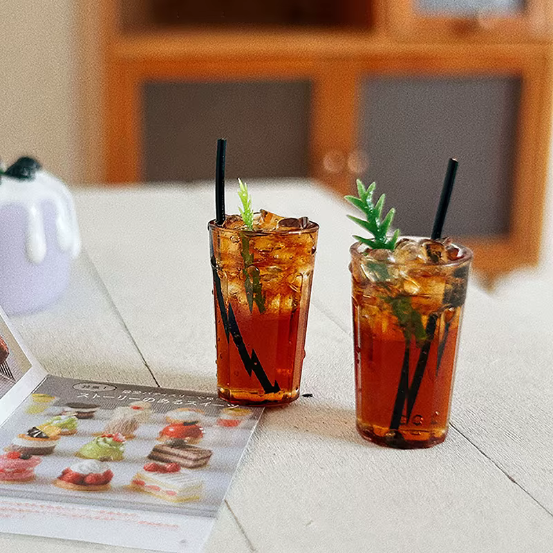【M】Miniature de café, modèle de décoration, mini-boisson, latte glacé, pour maison de poupée, accessoires pour maison de poupée