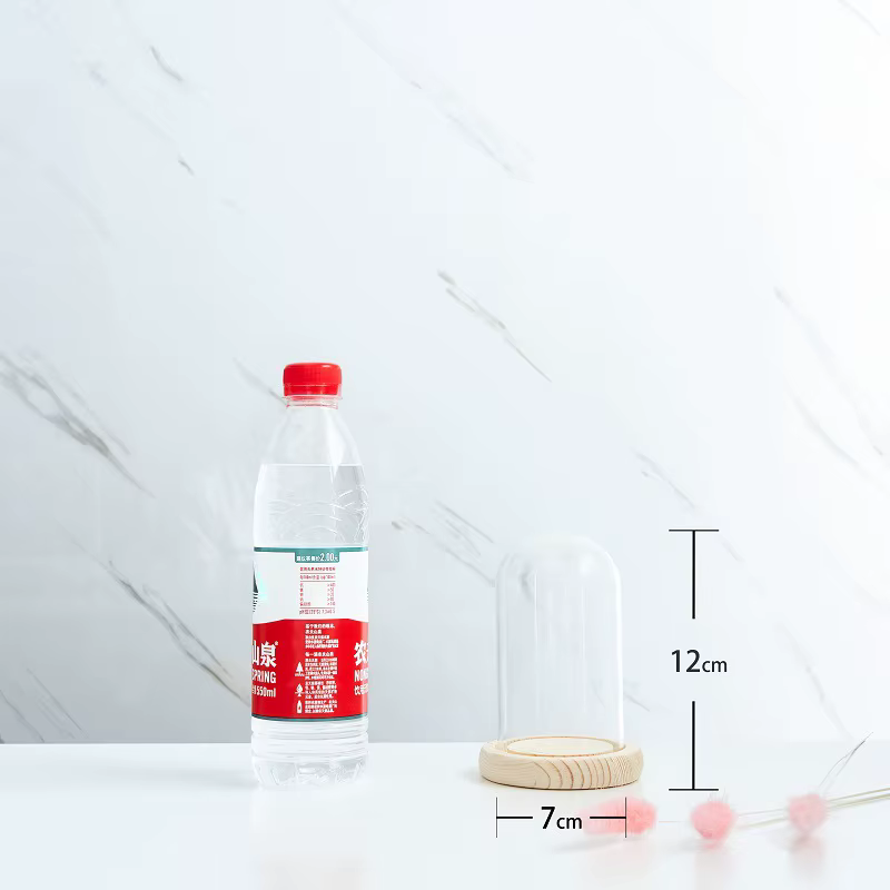 Boîte de présentation en verre avec couvercle en verre à fleurs