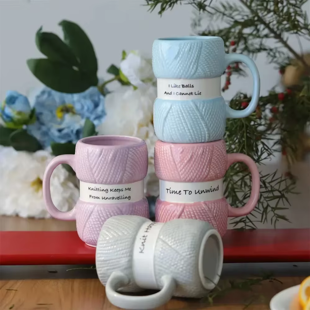 Tasse à café en céramique de Style tricot chaud