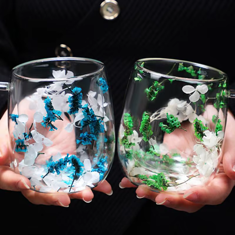 Tasses en verre à double paroi