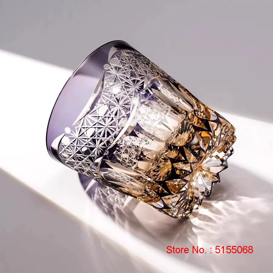Japon Royal exclusif gravure profonde cristal verre aube première lumière Edo Kiriko whisky tasse haut de gamme cadeau liqueur vin Brandy renifleur