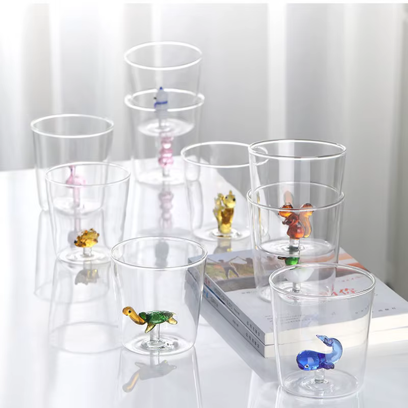 Tasse en Verre 3D en Forme d'Animal de Dessin Animé