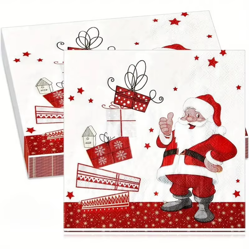 Serviettes de table de Noël 20/40/60 pièces - Père Noël
