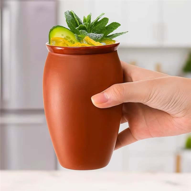 Lot de 6 verres à boire en argile ABMR