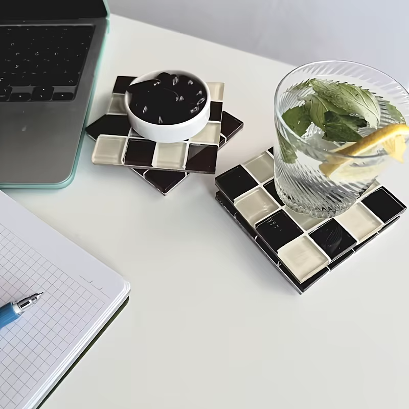 Dessous de verre carré en mosaïque pour boisson