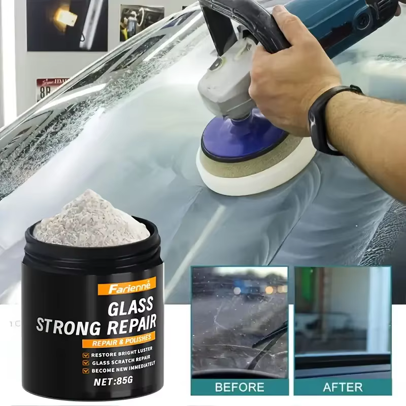 Poudre de polissage pour verre super résistante | Restaurer la clarté du verre | Polissage et éclaircissement | Poudre de réparation pour rayures sur le verre | Nano Scale Scratc
