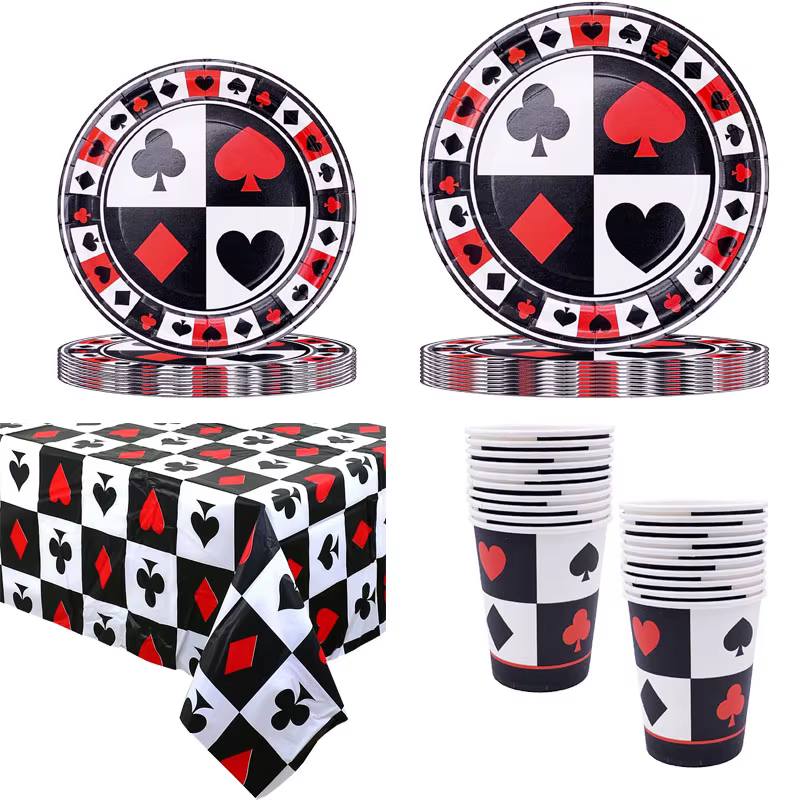 Vaisselle jetable pour fête de Casino