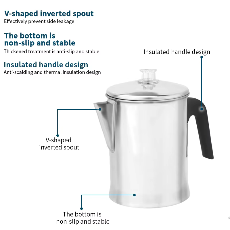 Cafetière à percolateur en acier inoxydable