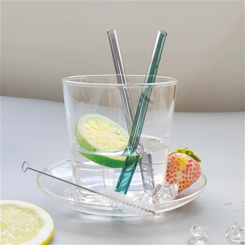 Lot de 5 pailles en verre borosilicate écologiques